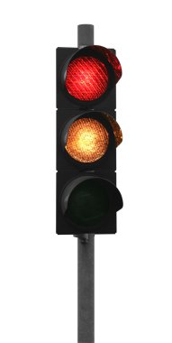 Traffic light shows red and yellow clipart