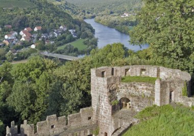 Aerial scenery around Wertheim Castle clipart