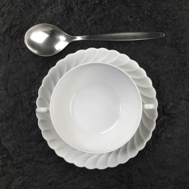 Soup plate and spoon clipart