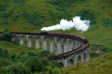 Glenfinnan Viaduct with steamtrain clipart