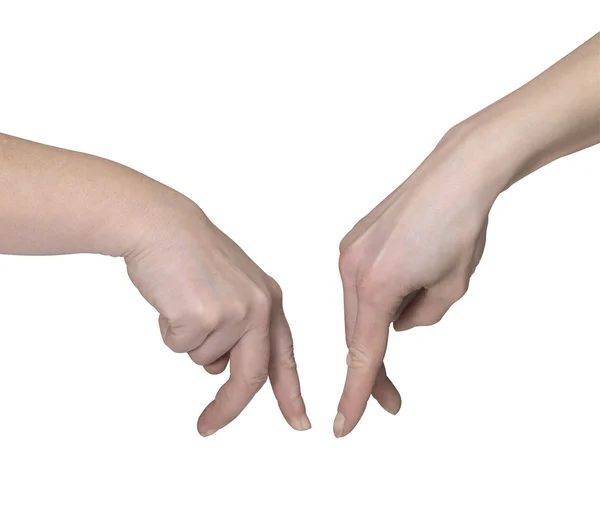 Symbolic hands meeting — Stock Photo, Image