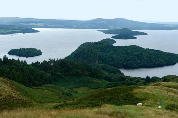 Loch lomond panoramik manzaralı — Stok fotoğraf