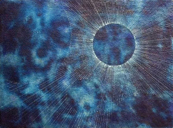 青いスペイシー コロナ背景 — ストック写真
