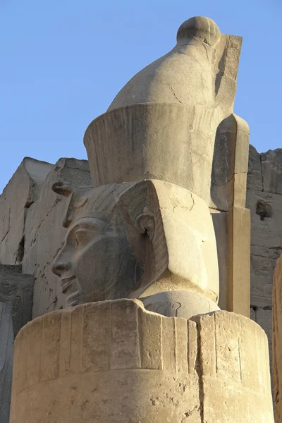 Statua szczegółowo w Świątyni Luksorskiej w Egipcie — Zdjęcie stockowe