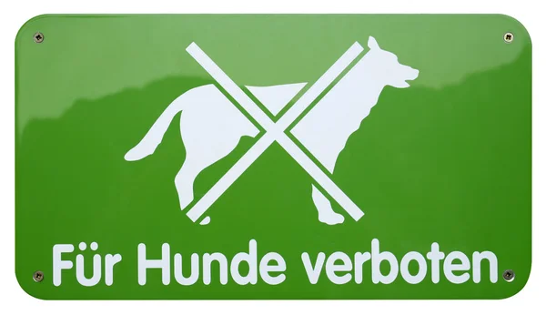 Зеленые собаки запретный знак — стоковое фото