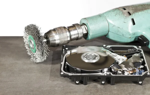Hdd and grinder — Stock Photo, Image