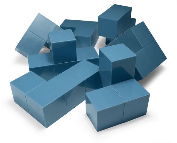 青い立方体オブジェクト — ストック写真