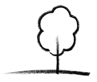 Deciduous tree sketch clipart