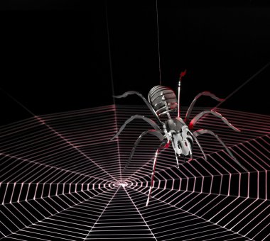 Metal spider and spiderweb clipart