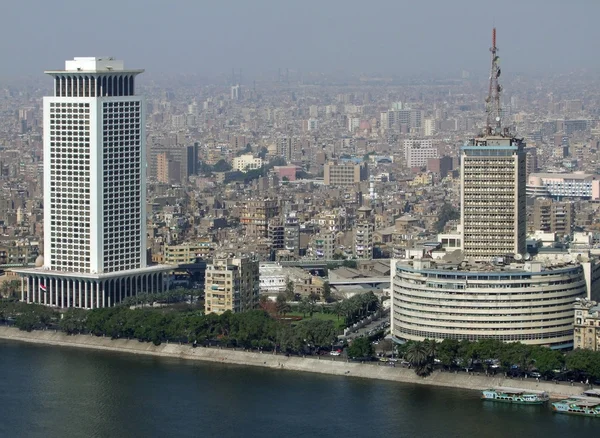 Vista aérea do Cairo com Nilo — Fotografia de Stock