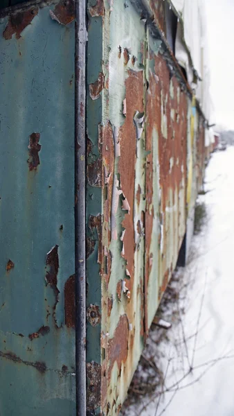 Detalhe de velhos carros ferroviários podres — Fotografia de Stock