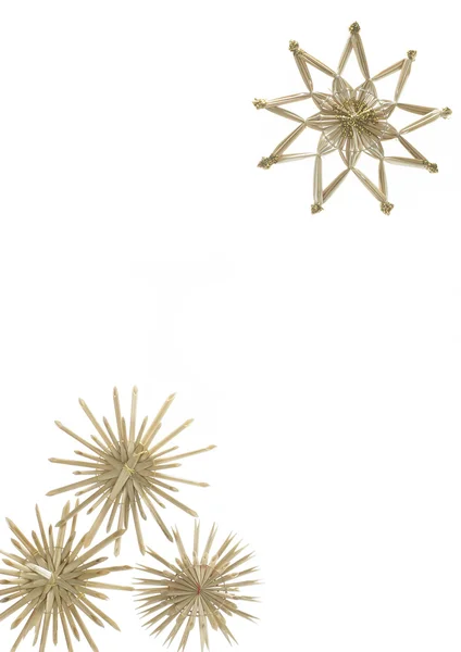 Christmas decoration with straw stars — Stock Photo, Image