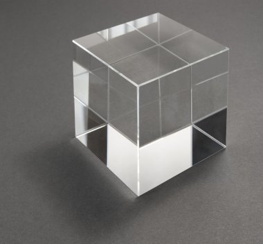 Glass cube and reflections clipart