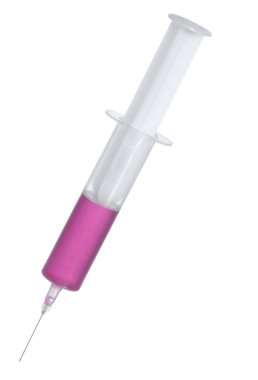 Syringe filled with pink fluid clipart