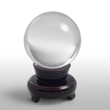 Crystal ball on stand in light back clipart