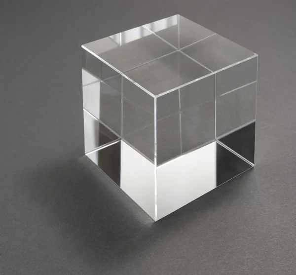 Glass cube and reflections — Stock Photo, Image