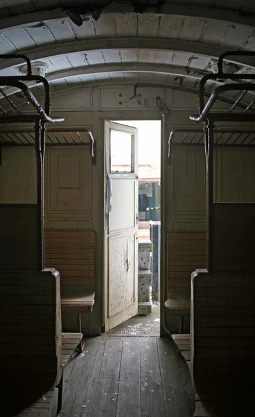 Inside a old railway car — Stock Photo, Image