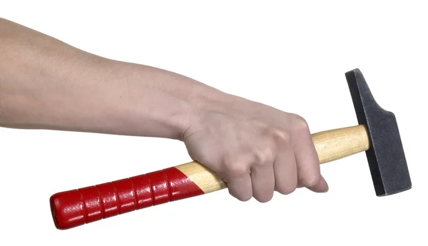 Mão e martelo — Fotografia de Stock