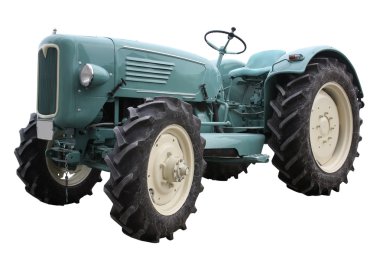 Nostalgic tractor in white back clipart