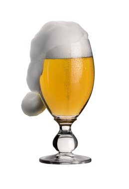 Christmas beer in black back clipart