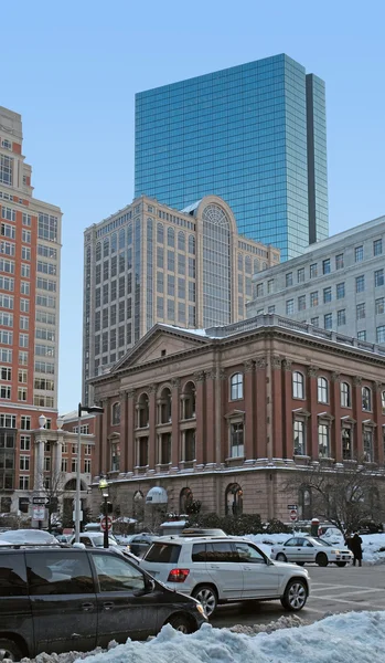Boston décor de ville à l'heure d'hiver — Photo