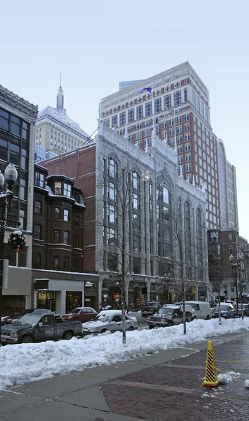 Видом на місто Бостон в зимовий час — стокове фото