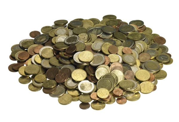 Az euro-érmék halom — Stock Fotó