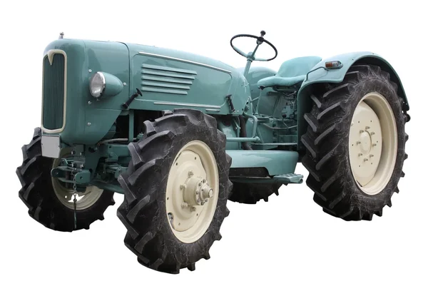 Nostalgisk traktor i vit tillbaka — Stockfoto