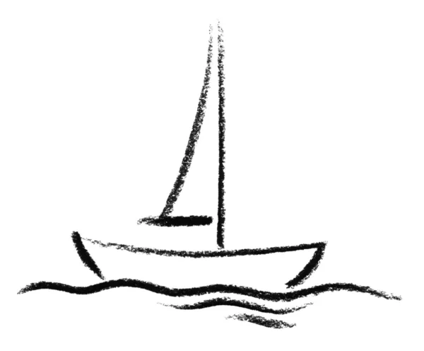 Σκιαγραφημένο βάρκα — Φωτογραφία Αρχείου