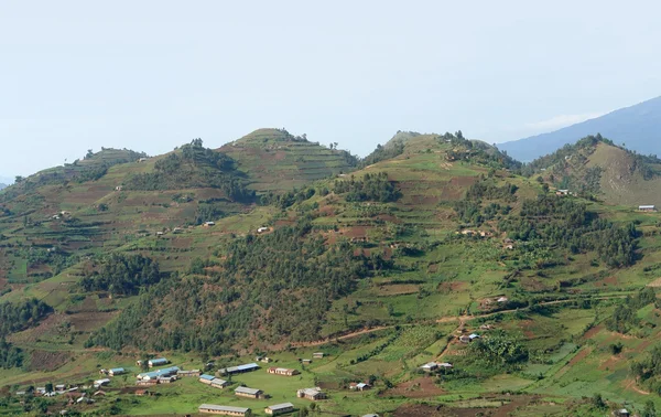 stock image Virunga Mountains aerial view