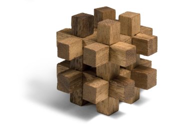 Wooden 3D puzzle clipart