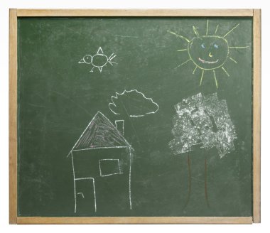 Blackboard and paintings clipart