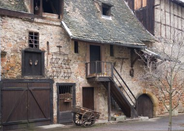 Rustic facade detail in Colmar clipart