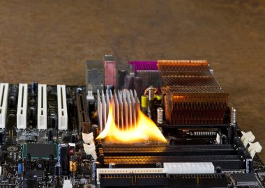 Burning motherboard clipart
