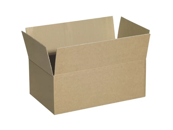 Открытая коричневая коробка — стоковое фото