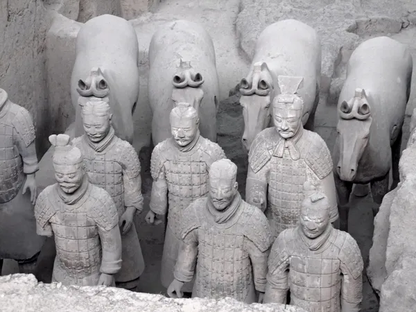 stock image Detail of the Terracotta Army in Xian (China)