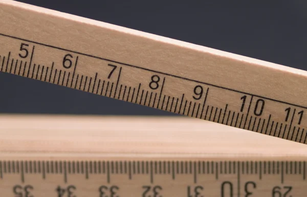 Wooden pocket ruler detail — Stock Photo, Image