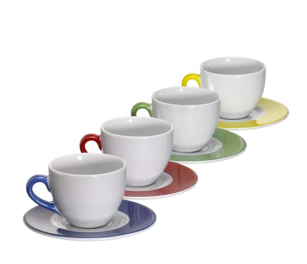 Colored porcelain cups — Stock Photo, Image