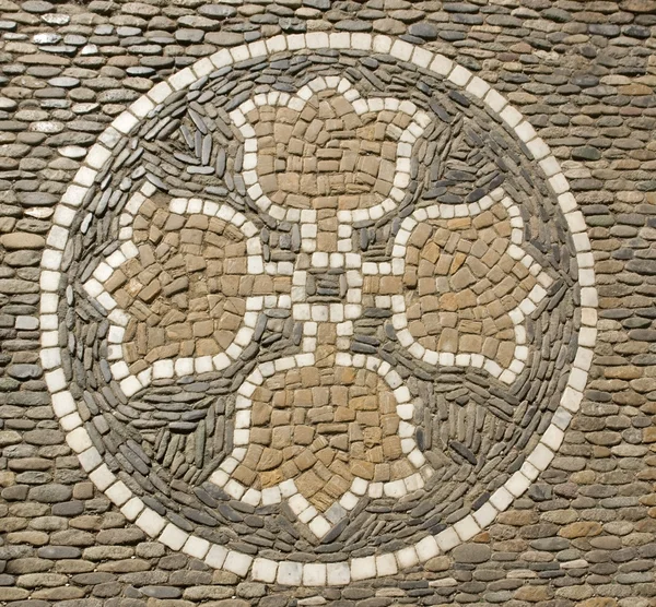Mosaico em uma passarela em Freiburg im Breisgau — Fotografia de Stock