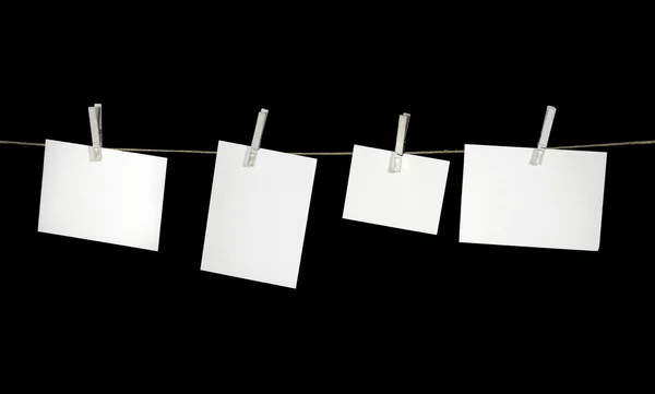Clothesline and white labels — Stock Photo, Image