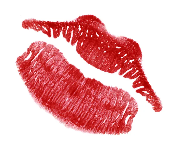 Rode lip afdrukken — Stockfoto