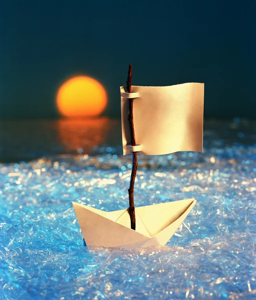 Sailing paper ship — Stock Photo, Image