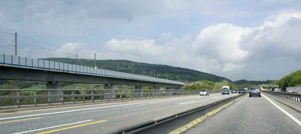 Highway scenery in Southern Germany Stock Photo