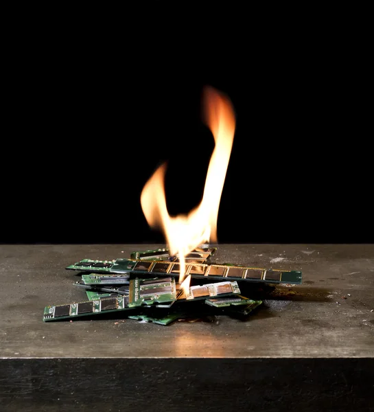 Burning RAM-sticks — Stock Photo, Image