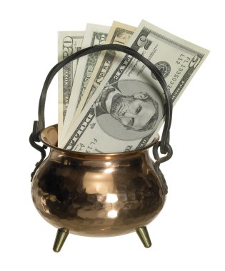 Cauldron and banknotes clipart