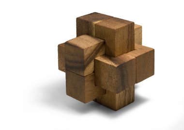 Wooden 3D puzzle clipart