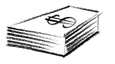 Sketched stack of Dollars clipart