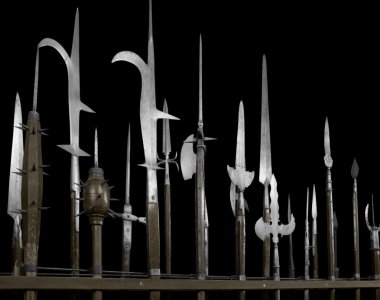 Halberds in black back clipart