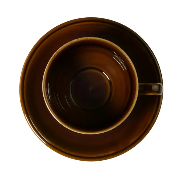空の茶色の磁器のカップ — ストック写真