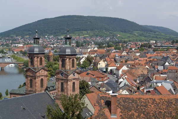 Miltenberg aerial view in sunny ambiance — Stock Photo, Image